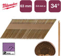 Milwaukee accessoires nagels d-kop 34° 63x2,8mm rs g sc2 | 2.200 stuks - 4932492607