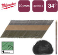 Milwaukee accessoires nagels d-kop 34° 70mm rs b sc1 | 2.200 stuks - 4932492601