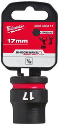 Milwaukee accessoires shockwave dop | hex | 1 2 | kort | 17mm - 4932480311