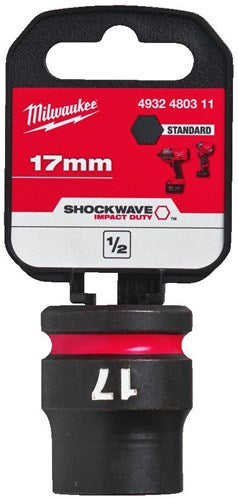 Milwaukee accessoires shockwave dop | hex | 1 2 | kort | 17mm - 4932480311