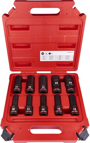 Milwaukee shockwave™ krachtdoppenset 1 2 vierkant | lang | 10-delig - 4932480457