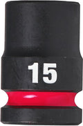 Milwaukee accessoires shockwave krachtdop 1 2 kort 15 mm | 1 stuk - 4932480309