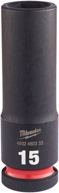 Milwaukee accessoires shockwave krachtdop 1 2 lang 15 mm | 1 stuk - 4932480333