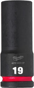 Milwaukee accessoires shockwave krachtdop 1 2 lang 19 mm | 1 stuk - 4932480337