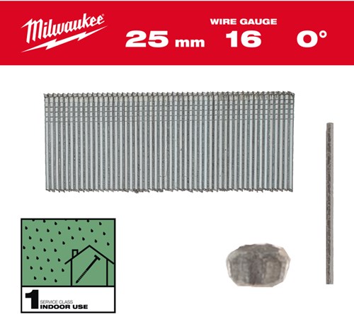 Milwaukee afwerkspijker gegalvaniseerd | 16g | 32mm | sc1 | 5000 stuks - 4932498313