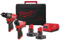 Milwaukee m12 fpp2a2-402x | m12 fuel powerpack (m12 fpd2, m12 fid2, 2 x m12 b4 accu, 1 x c12c lader, 1 xhd box) - 4933480587 4933480587