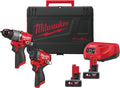 Milwaukee m12 fpp2x2-402x m12 fuel powerpack | m12 fpd2, m12 fciwf12g3, 2 x m12 b4, 1 x c12c lader, 1 x hd box - 4933498741