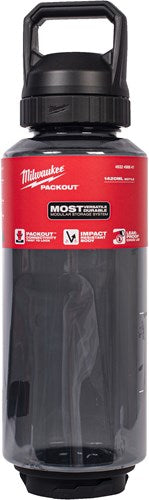 Milwaukee packout™ plastic fles met drinkdop | 1420 ml | zwart - 4932498641