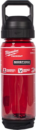 Milwaukee packout™ plastic fles met drinkdop | 740 ml | rood - 4932498636