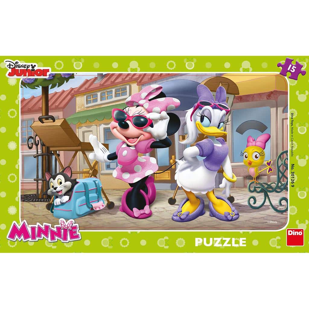 DinoToys Dino-Puzzle – Disney Minnie und Daisy in Montmartre – 15 Teile