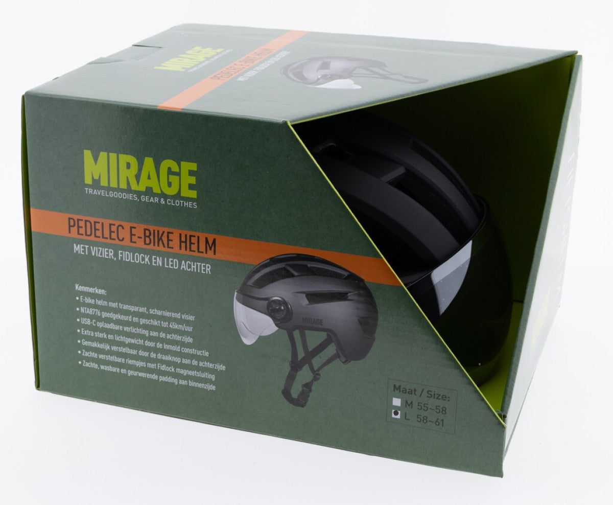 Mirage Urban-Helm Speed ​​Pedelec LED 58-61 cm matt schwarz