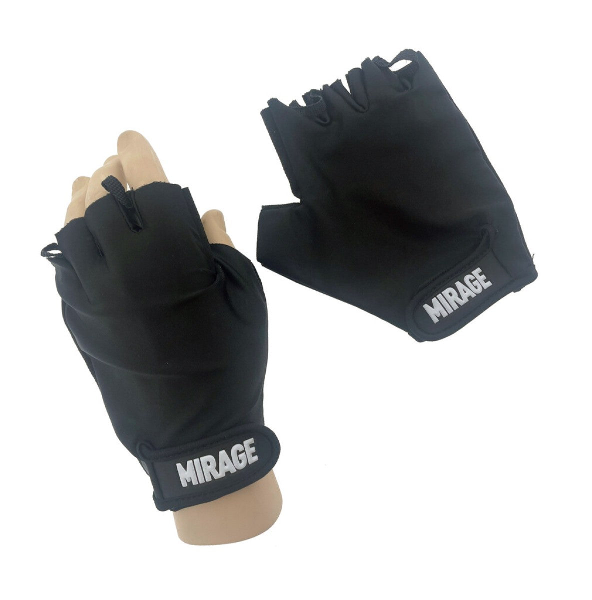Rennhandschuhe aus Lycra, Schwarz, Größe M