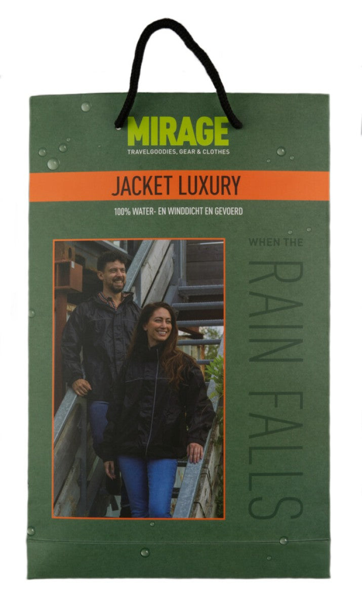 Mirage Regenjacke, Luxus-Regenmantel – Größe XL – Schwarz