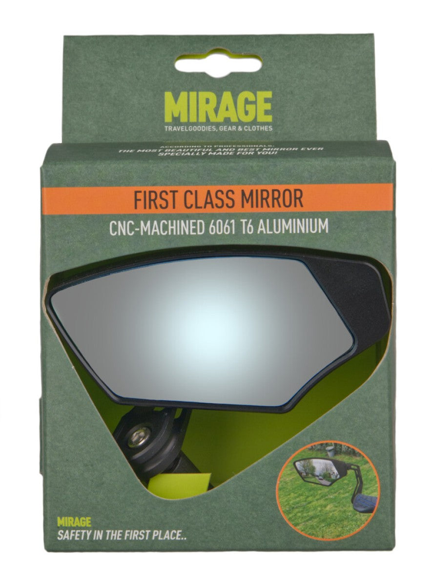 Mirage-Spiegel links, erstklassiges, dimmbares Glas – Lenkerendenmontage – schwarz