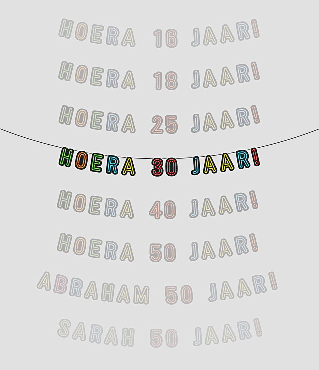 Paperdreams neon slinger hoera 30 jaar!