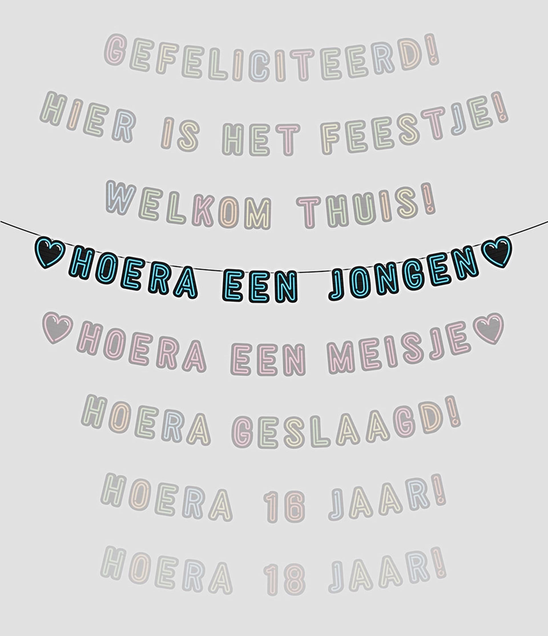 Paperdreams neon slinger 5m - hoera een jongen!