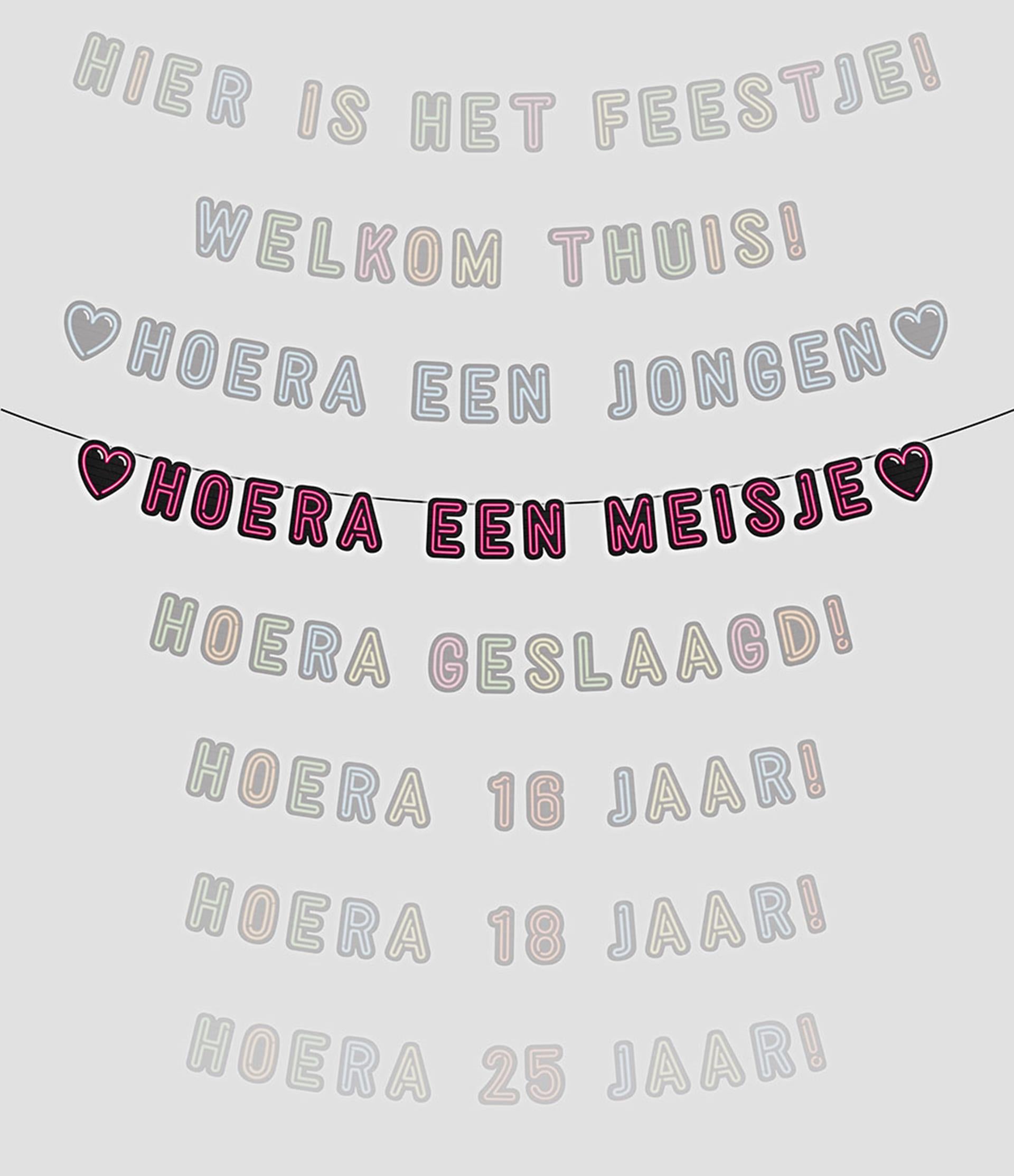 Paperdreams neon slinger 5m - hoera een meisje!