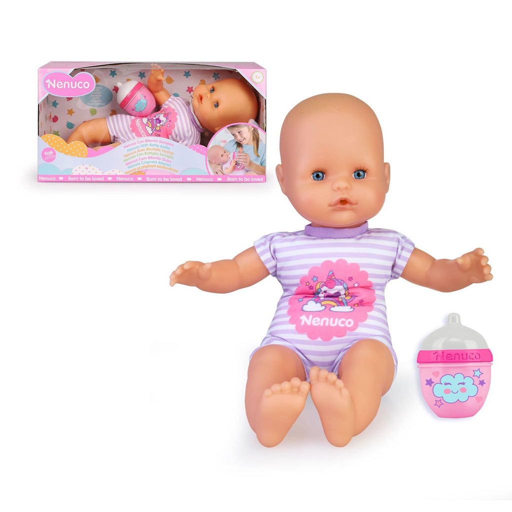 Famosa Nenuco Babypuppe mit weichem, lila Körper, ca. 32 cm groß