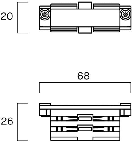Nordic koppelstuk tbv. rail wit 3-fasen 5050026