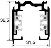 Nordic rail zwart 3 fasen 1 meter 5050004