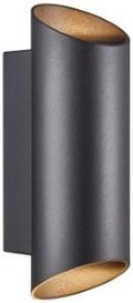 Enzo nordlux wandlamp nico rond 2x gu10 zwart ip54 - 4800920