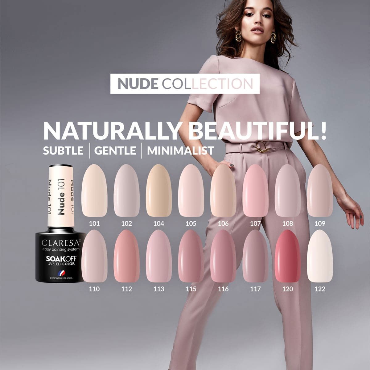 Claresa uv led gellak 5ml nude 107