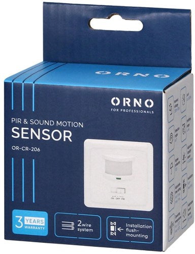 Enzo orno bewegingsmelder inbouw wand wit - geluidsdetectie - 3900339