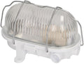 Enzo orno wandlamp e27 ovaal pvc met glas en metalen korf wit - 5014312