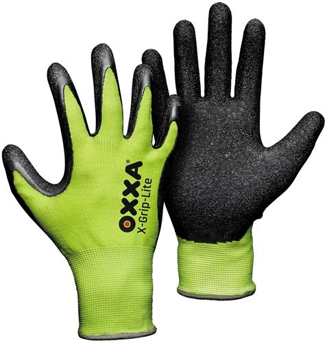 Oxxa x-grip-lite werkhandschoen geel zwart, 10 - 15102510 - 15102510
