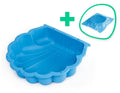 Sandkasten Shell 87 x 78 x 18 cm blau mit Deck