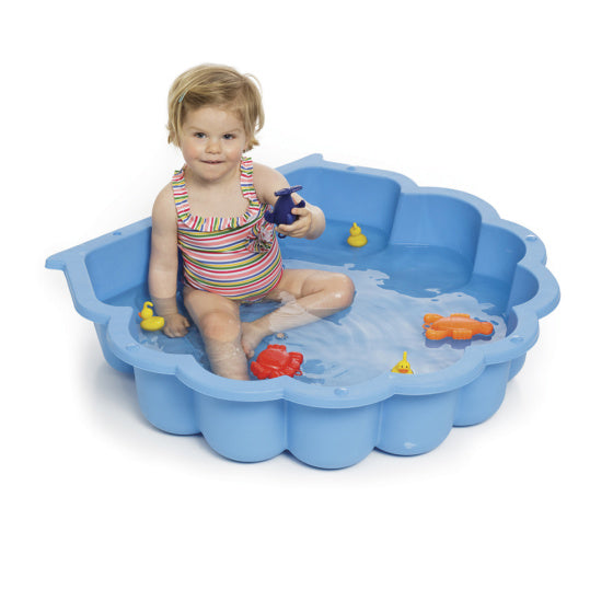 Sandkasten Shell 87 x 78 x 18 cm blau mit Deck