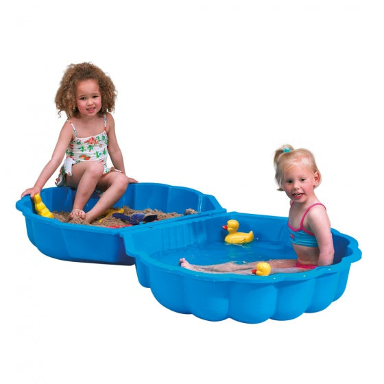 Paradiso Toys Sandkasten mit Deckel, Muschel, 87 x 78 x 18 cm, blau