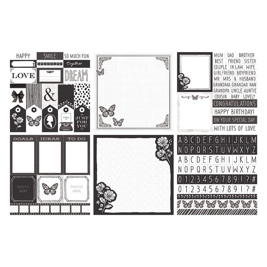 The paper boutique • everyday shades of black white project pad