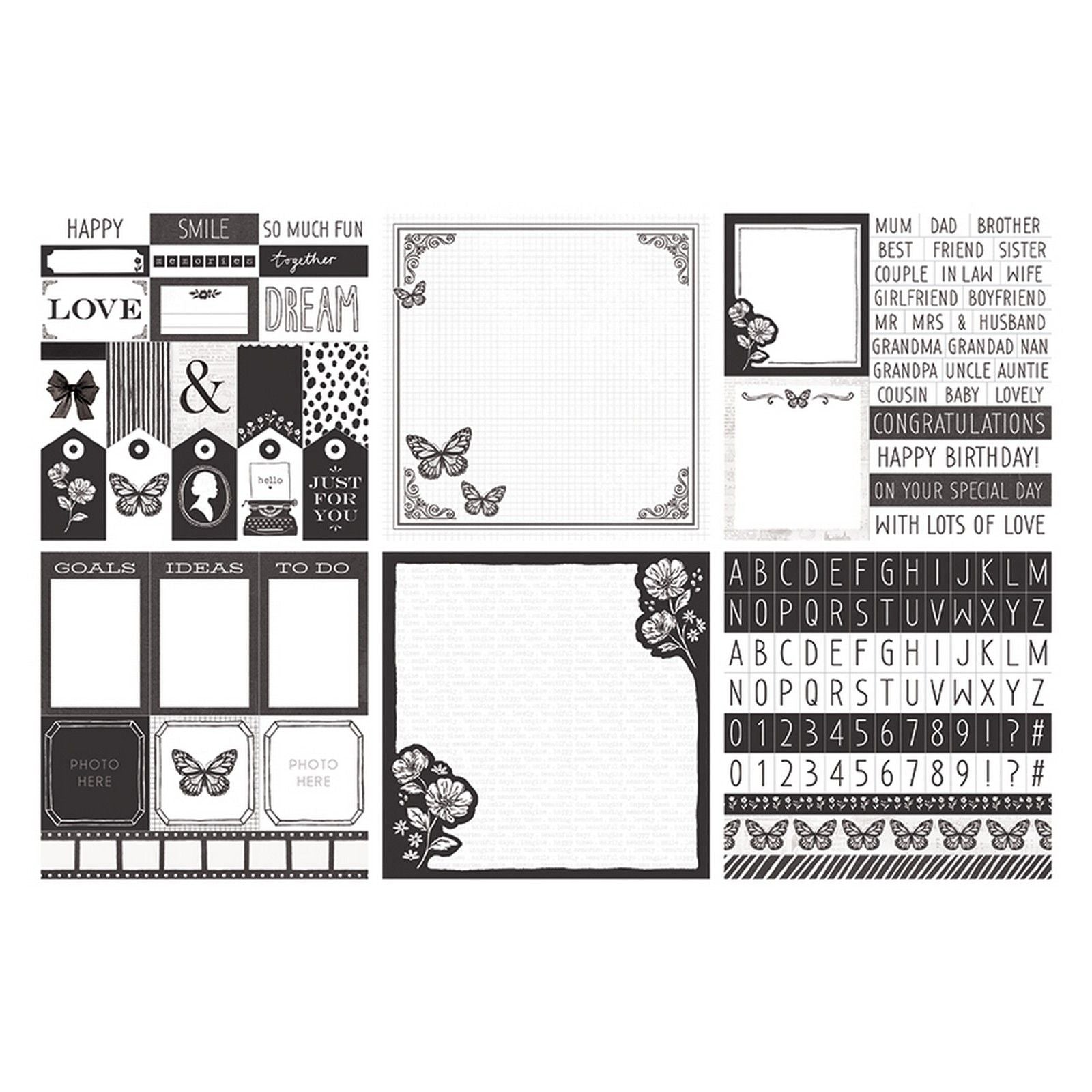 The paper boutique • everyday shades of black white project pad