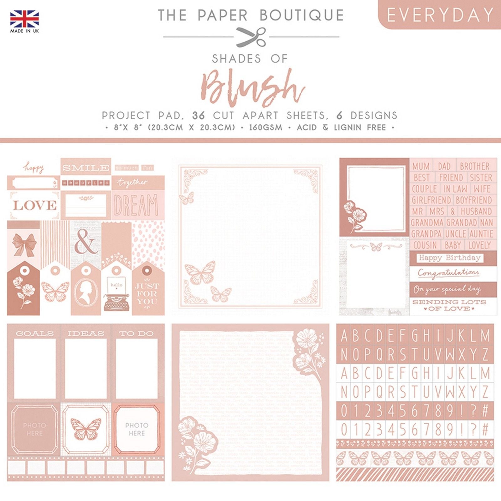 The paper boutique • everyday shades of blush project pad