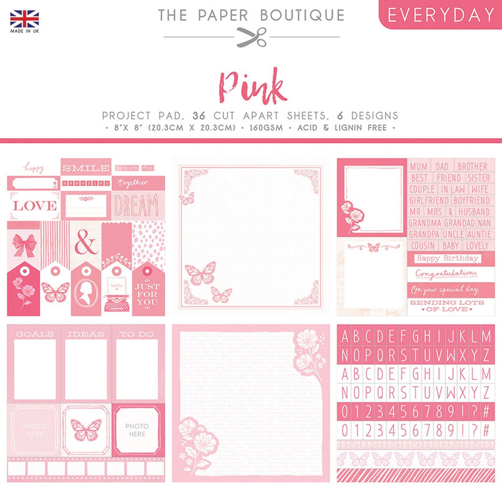 The paper boutique • everyday shades of pink project pad