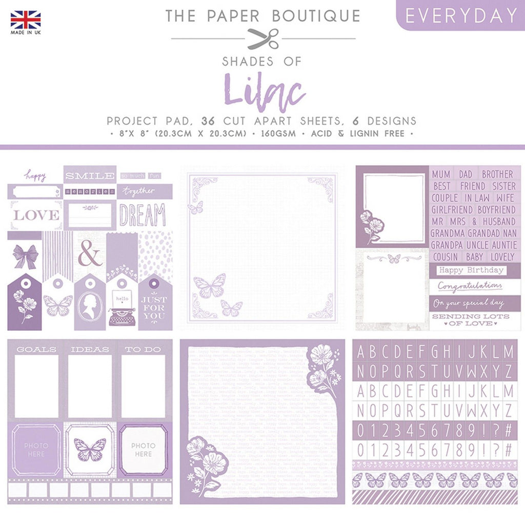The paper boutique • everyday shades of lilac project pad