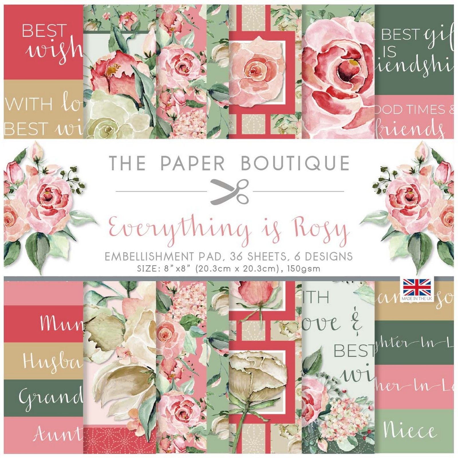 The paper boutique • everything is rosy embellishments pad
