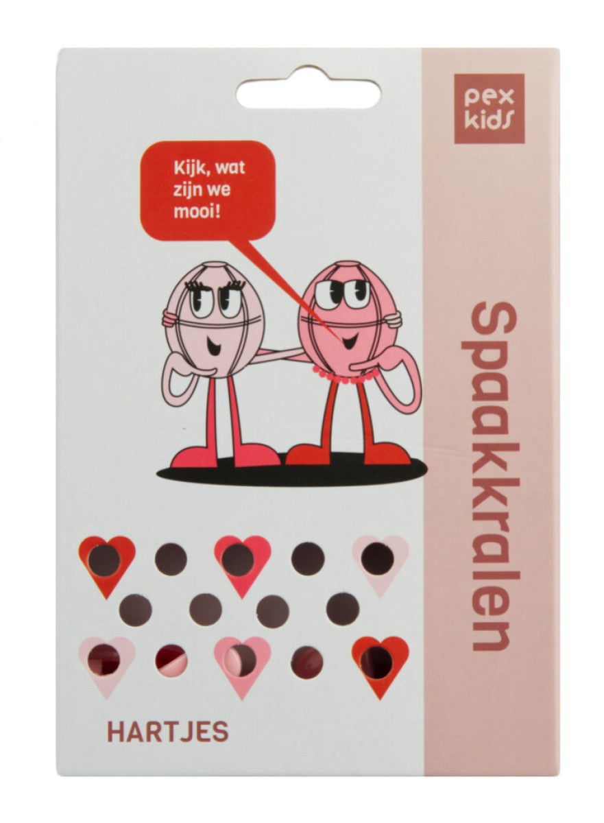 PexKids Speichenperlen Herzen, sortiert in 4 Farben (20 Stück auf Karte)
