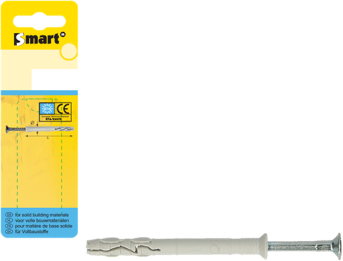 Pgb-europe smart | nylon nagelplug vk ø 8x120 grijs nzn | 5 st sm0pkkn01080120h