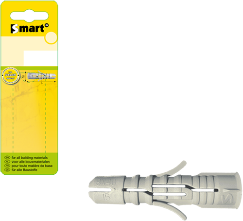 Pgb-europe smart | nylon plug met boord ø 10x50 grijs | 25 st sm00bpn00100050gh