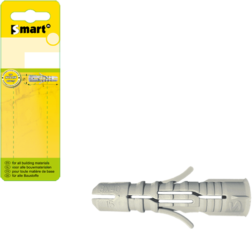 Pgb-europe smart | nylon plug met boord ø 8x40 grijs | 12 st sm00bpn00080040h