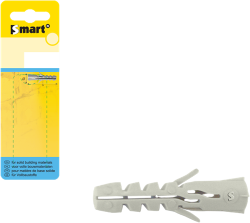 Pgb-europe smart | nylon plug s zndr boord ø 8x40 grijs | 15 st sm000pn00080040h