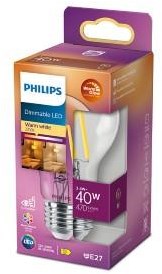 Philips led gls e27 3,4-40w filament helder warmglow blister - 5102513