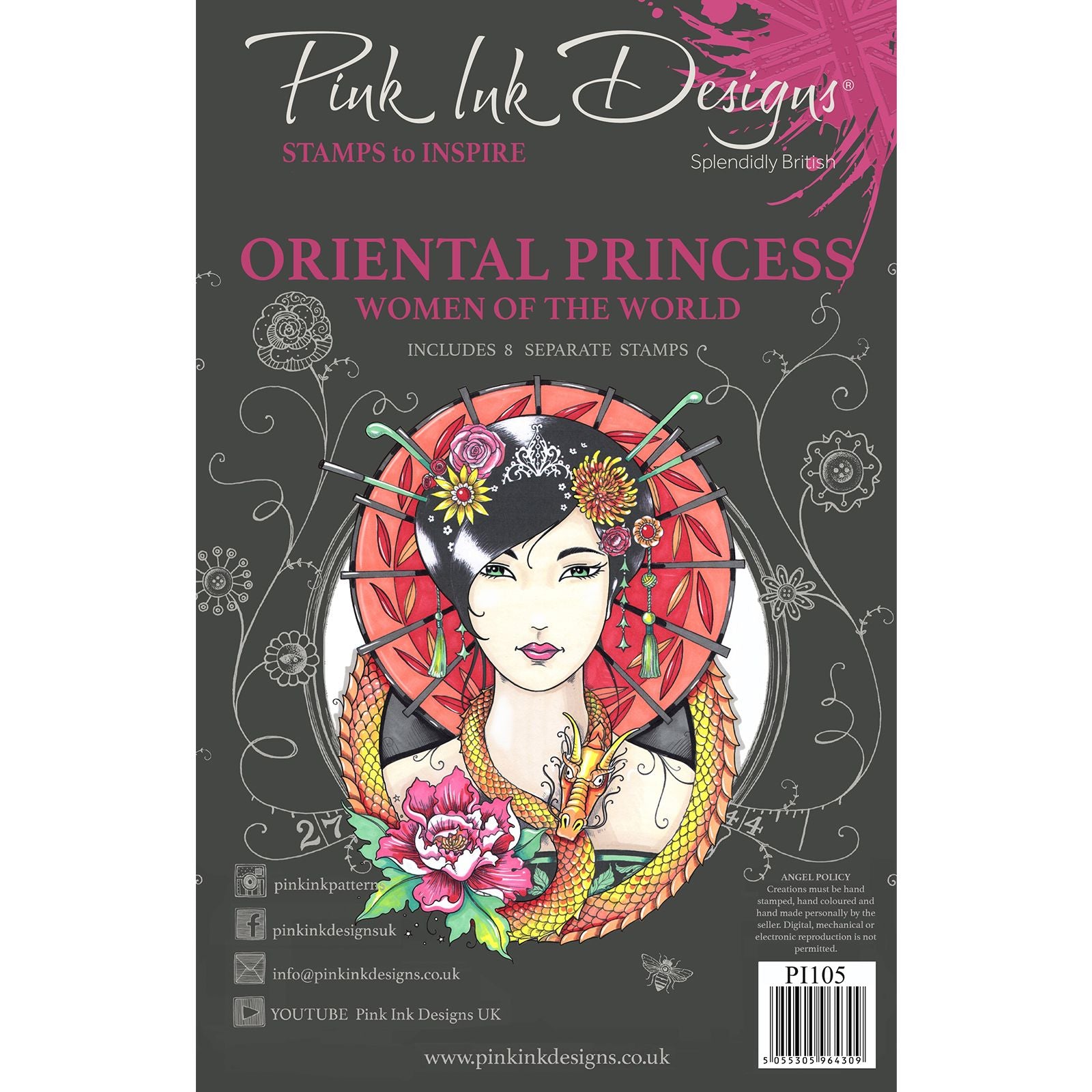 Pink ink designs • clear stempel set oriental princess