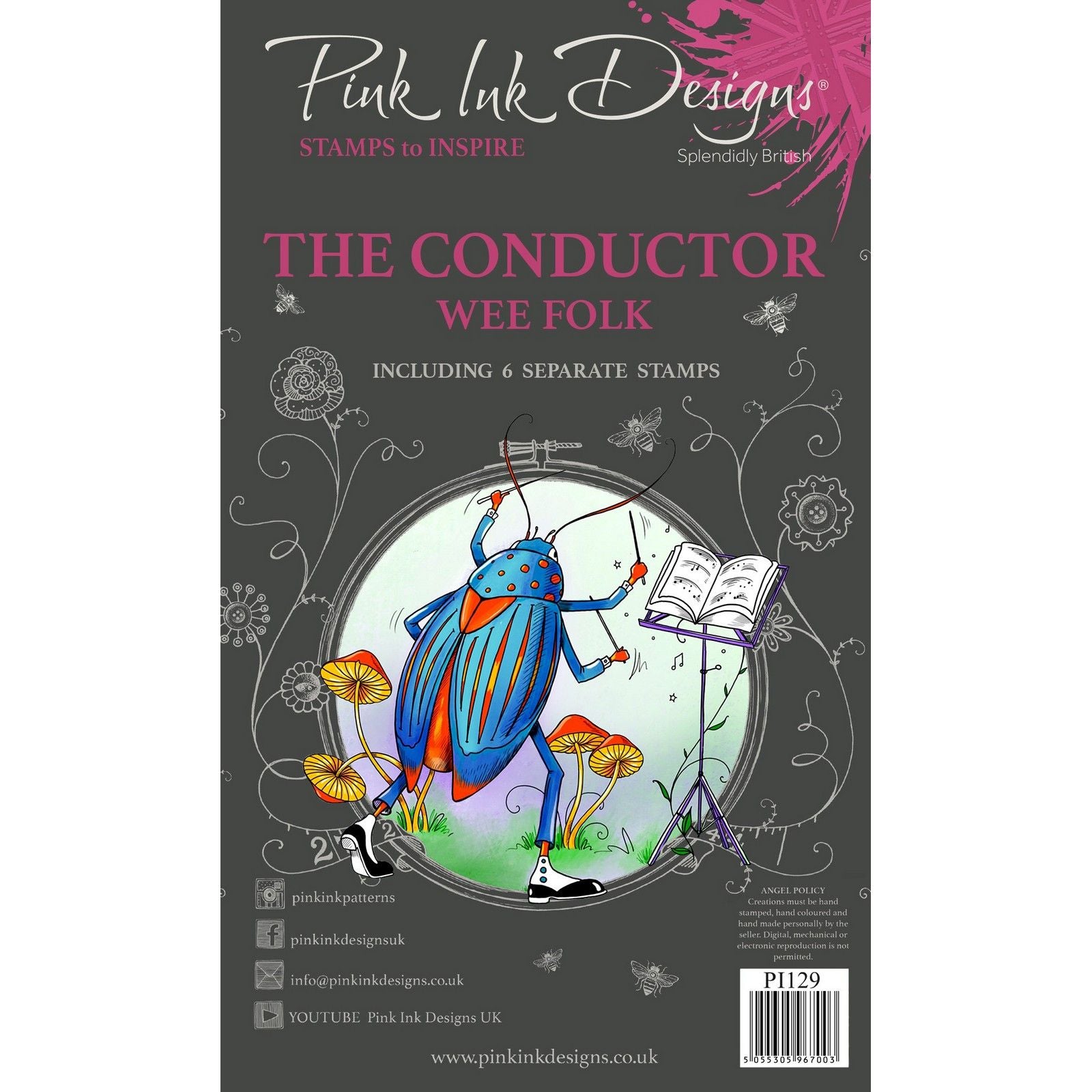 Pink ink designs • wee folk clear stempelset de conducteur