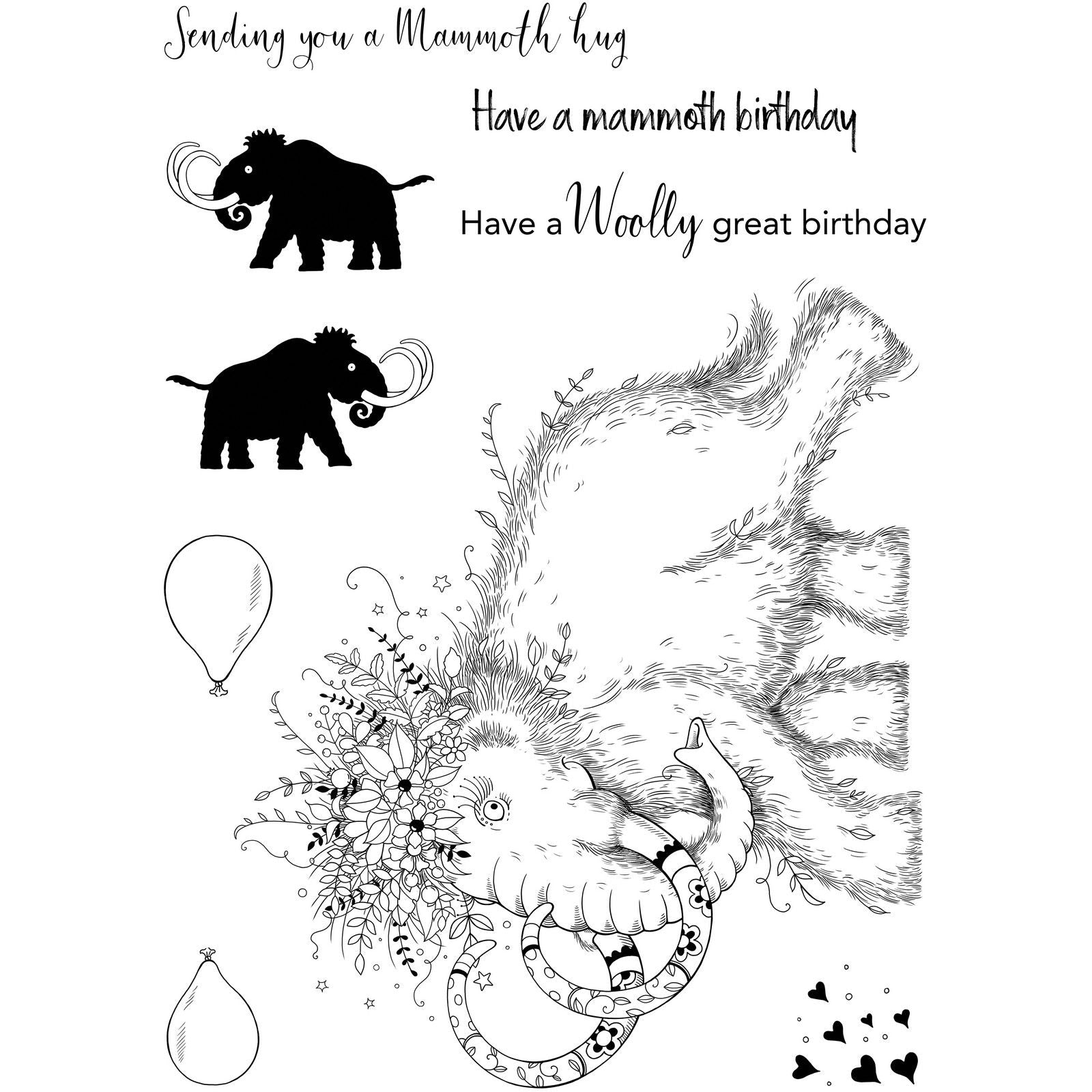 Pink ink designs • clear stamp set mammoth hugs 20,32x15,24cm