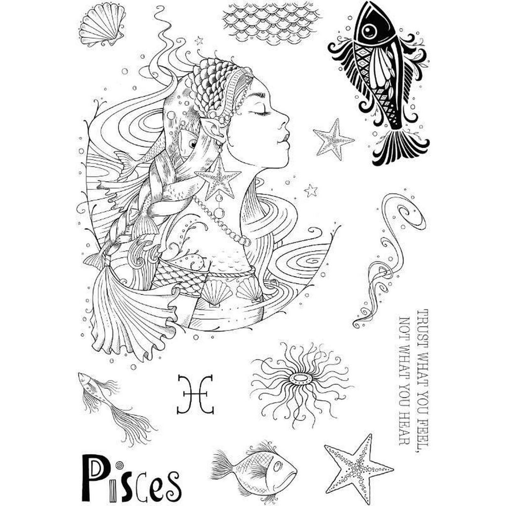 Pink ink designs • astrology series clear stamp set pisces the empath