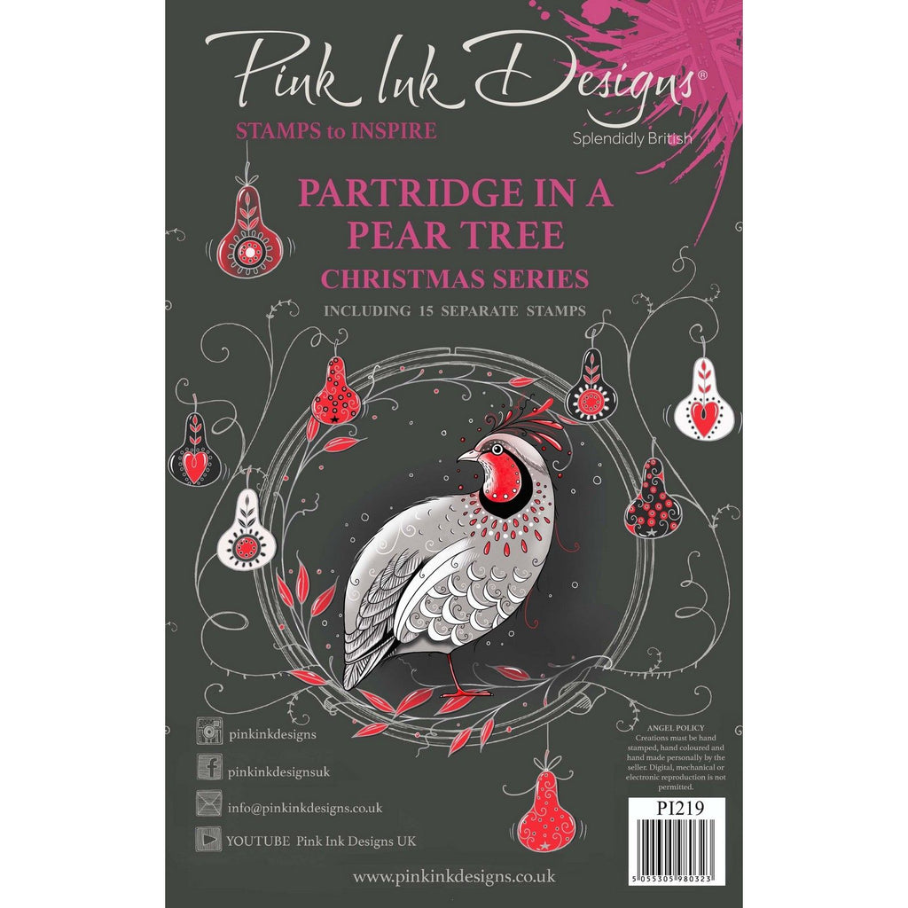 Pink ink designs • christmas series clear stempels partridge in a pear tree