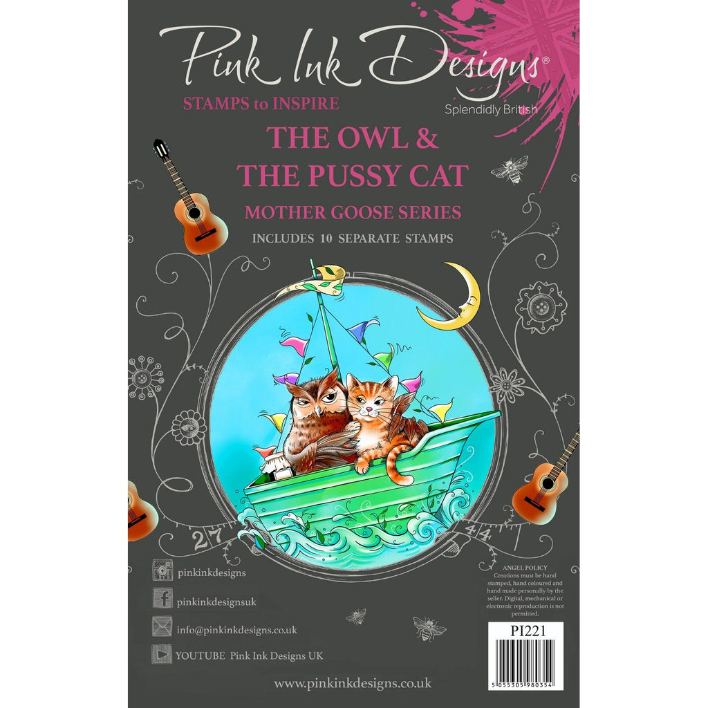 Pink ink designs • mother goose series clear stempels the owl the pussycat